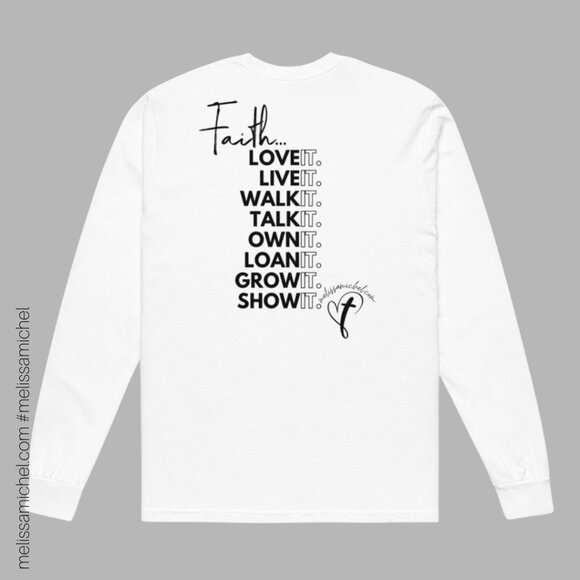 New! Faith Unisex Garment-Dyed Heavyweight Long-Sleeve Shirt - Picture 2 of 6